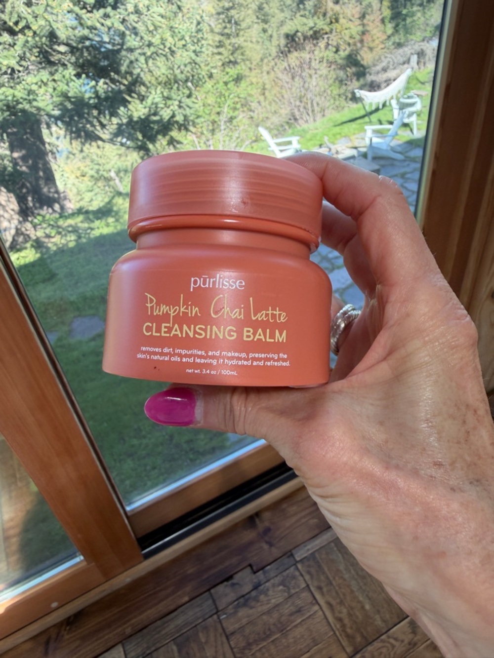 purlisse Pumpkin Chai Latte Cleansing Balm - Orange Jar with Pink Accent